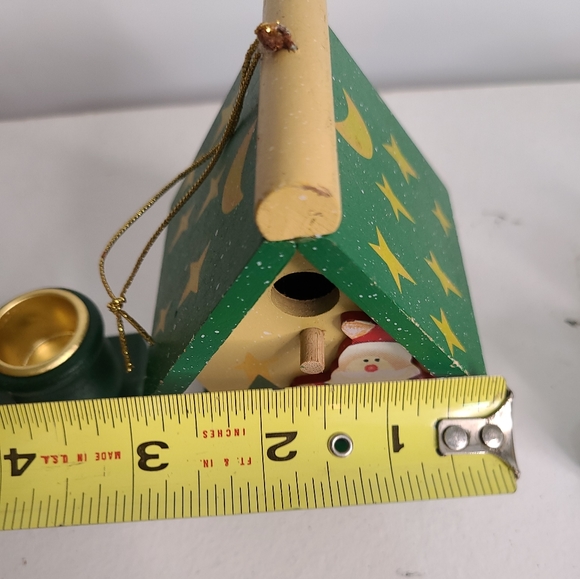2 - Vintage Wooden LOVE Candle Holder 1- Santa front of house Christmas theme - Picture 4 of 10
